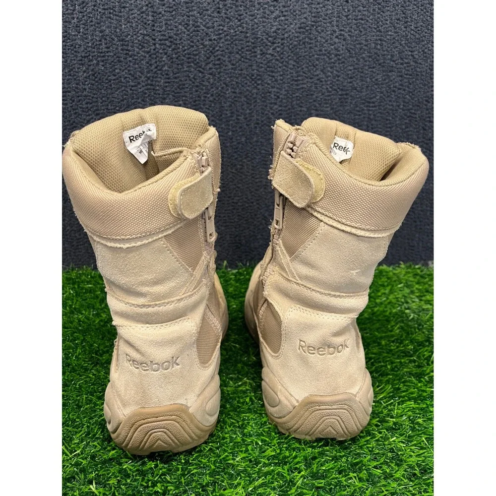 Reebok Rapid Response Sz 10 Desert Tan Suede Tactical Side Zip Combat Boots